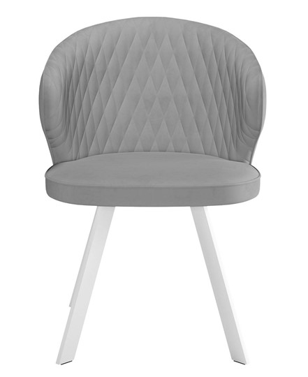 Мягкий стул 249 Поворотный, Микровелюр B22 Grey / опоры белые в Альметьевске - изображение 1