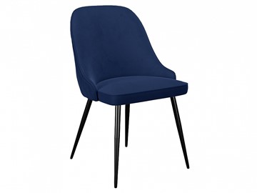 Обеденный стул 256, микровелюр К17 синий, ножки черные в Альметьевске