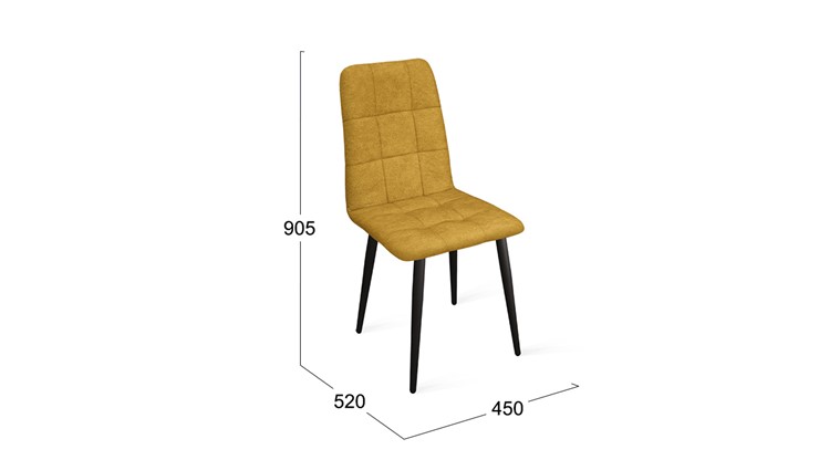 Обеденный стул Аспен К1С (Черный муар/Микровелюр Duna Curcuma) в Набережных Челнах - изображение 5