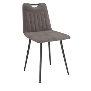Кухонный стул Брандо, велюр тенерифе стоун/Цвет металл черный в Альметьевске - предосмотр