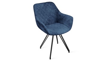 Обеденный стул Дастин К4 (Черный муар/Микровелюр Wellmart Blue) в Нижнекамске - предосмотр
