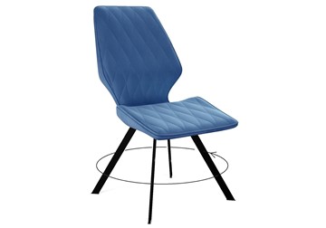 Обеденный стул DikLine 243 поворотный B8 BLUE, ножки черные в Альметьевске - предосмотр