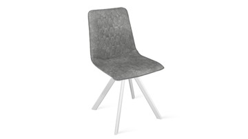 Обеденный стул Хьюго К2 (Белый матовый/Микровелюр Wellmart Silver) в Нижнекамске
