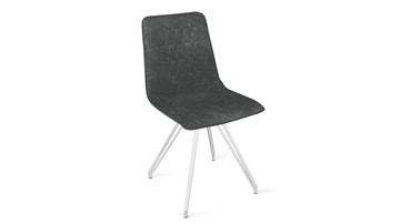 Обеденный стул Хьюго К4 (Белый матовый/Микровелюр Wellmart Graphite) в Альметьевске