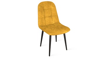 Обеденный стул Райс К1С (Черный муар/Микровелюр Wellmart Yellow) в Нижнекамске