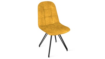 Обеденный стул Райс К4 (Черный муар/Микровелюр Wellmart Yellow) в Альметьевске