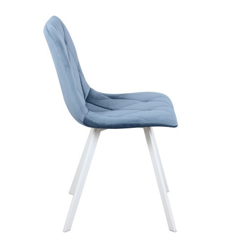 Обеденный стул Рокки WX-221 эмаль белая велюр голубой в Нижнекамске - изображение 2
