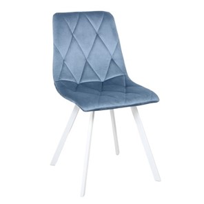 Обеденный стул Рокки WX-221 эмаль белая велюр голубой в Нижнекамске - предосмотр