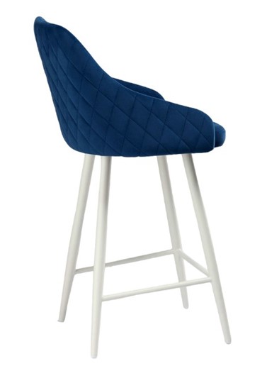 Обеденный стул Сальса Полубарная, Велюр CATALANA 16 (синий) / Белый муар в Альметьевске - изображение 1