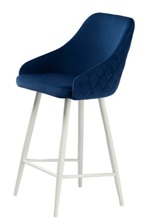 Обеденный стул Сальса Полубарная, Велюр CATALANA 16 (синий) / Белый муар в Набережных Челнах - изображение