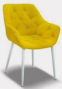 Обеденный стул Саваж желтый, ножки белые в Казани