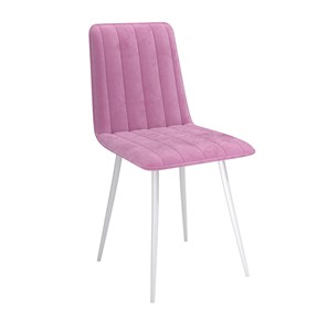 Обеденный стул Тахо, велюр тенерифе розовый/Цвет металл белый в Нижнекамске