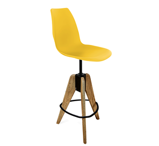 Барный стул SHT-ST29/S92 (желтый ral 1021/брашированный коричневый/черный муар) в Альметьевске