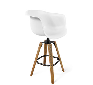 Барный стул SHT-ST31/S93 (белый/брашированный коричневый/черный муар) в Набережных Челнах