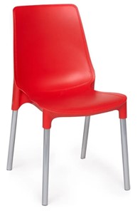 Обеденный стул GENIUS (mod 75) 46x56x84 красный/ножки хром арт.12830 в Нижнекамске