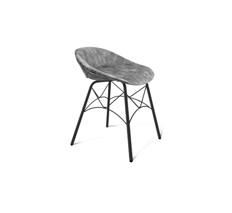 Обеденный стул SHT-ST19-SF1 / SHT-S107 (дымный/черный муар) в Альметьевске - изображение