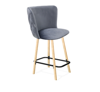 Полубарный стул SHT-ST36-3 / SHT-S94-1 (нейтральный серый/прозрачный лак/черный муар) в Альметьевске