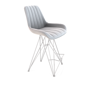 Полубарный стул SHT-ST37 / SHT-S66-1 (серое облако/хром лак) в Нижнекамске