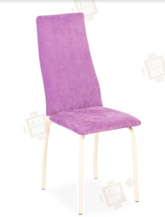 Кухонный стул Волна, каркас металл бежевый, инфинити фиолетовый в Альметьевске - изображение