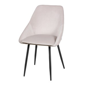Мягкий дизайнерский стул Мартин СРП-063 эмаль черная Веллюто бежевый в Нижнекамске