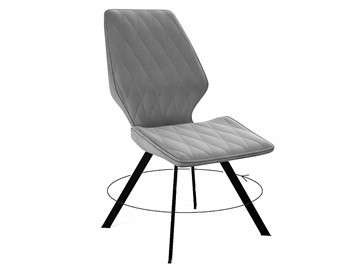 Обеденный стул 243 поворотный, микровелюр B22 grey, ножки черные в Альметьевске