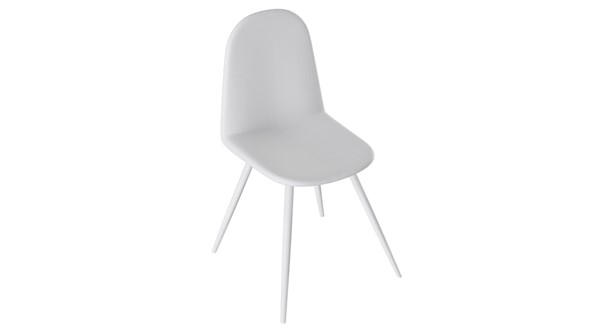 Кухонный стул Марли (конус Т3), Белый муар/Кожзам Белый в Нижнекамске - изображение