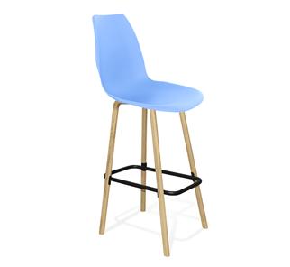 Барный стул SHT-ST29/S94 (голубой pan 278/прозрачный лак/черный муар) в Набережных Челнах