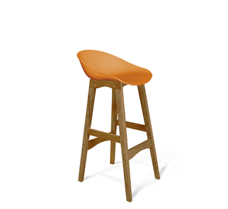 Барный стул SHT-ST19/S65 (оранжевый/светлый орех) в Альметьевске