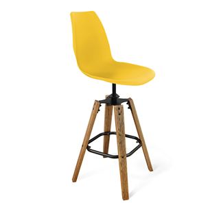 Барный стул SHT-ST29/S93 (желтый ral 1021/брашированный коричневый/черный муар) в Казани