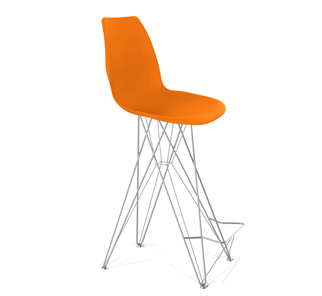 Барный стул SHT-ST29/S66 (оранжевый ral2003/хром лак) в Набережных Челнах