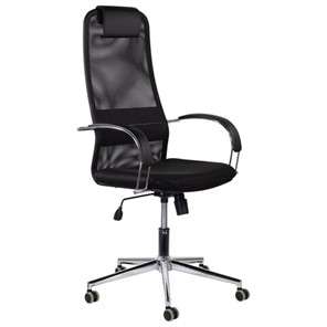 Офисное кресло Brabix Premium Pilot EX-610 CH (хром, ткань-сетка, черное) в Нижнекамске