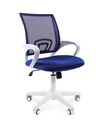 Кресло CHAIRMAN 696 white, ткань, цвет синий в Нижнекамске - изображение