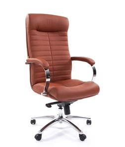 Офисное кресло CHAIRMAN 480 Экокожа Terra 111 (коричневая) в Нижнекамске