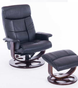 Компьютерное кресло ДамОфис J6011 для релаксации нат. кожа / дерево, черный в Нижнекамске