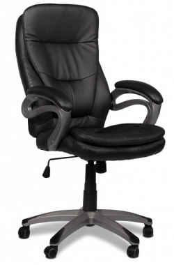 Кресло компьютерное J 9302 экокожа /пластик, черный в Альметьевске - изображение