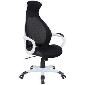 Кресло офисное Brabix Premium Genesis EX-517 (пластик белый, ткань/экокожа/сетка черная) 531573 в Нижнекамске - предосмотр