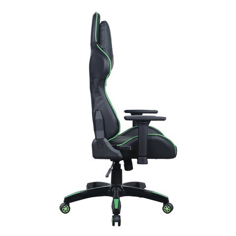 Компьютерное кресло Brabix GT Carbon GM-120 (две подушки, экокожа, черное/зеленое) 531929 в Нижнекамске - изображение 1