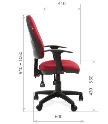Компьютерное кресло CHAIRMAN 661 Ткань стандарт 15-11 красная в Казани - изображение 2