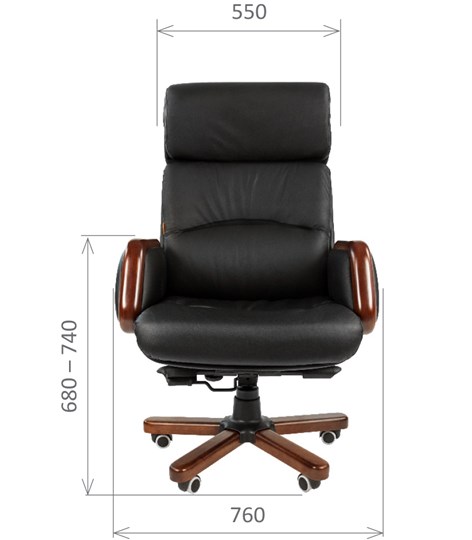 Кресло CHAIRMAN 417 кожа черная в Альметьевске - изображение 1