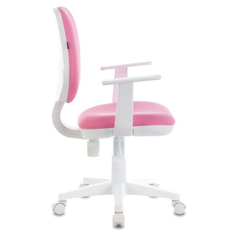 Кресло компьютерное Brabix Fancy MG-201W (с подлокотниками, пластик белый, розовое) 532409 в Казани - изображение 1