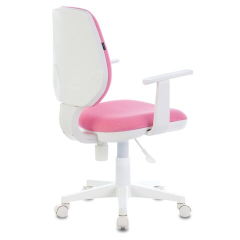 Кресло компьютерное Brabix Fancy MG-201W (с подлокотниками, пластик белый, розовое) 532409 в Казани - изображение 2