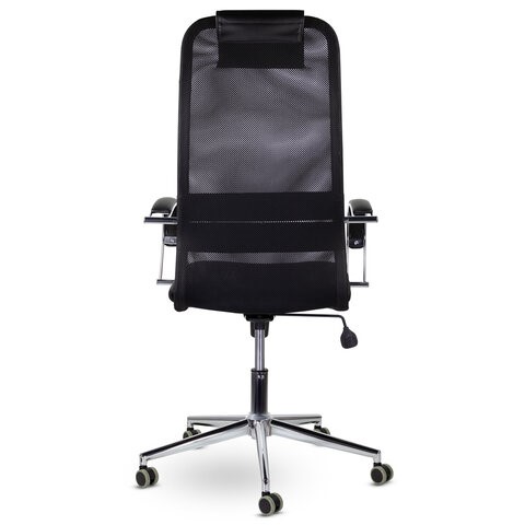 Офисное кресло Brabix Premium Pilot EX-610 CH (хром, ткань-сетка, черное) 532417 в Казани - изображение 4