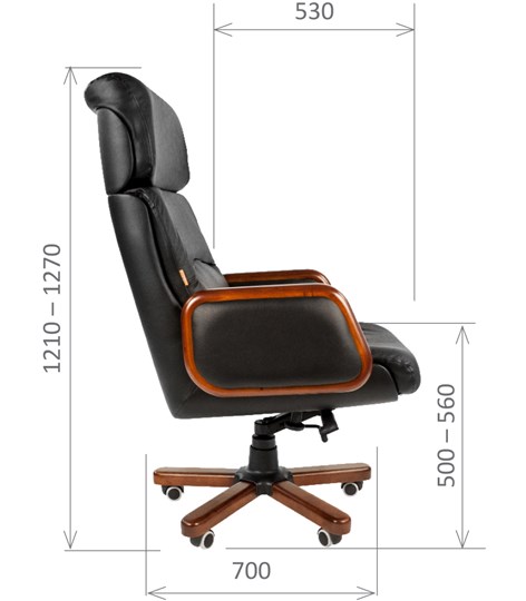Кресло CHAIRMAN 417 кожа черная в Набережных Челнах - изображение 2