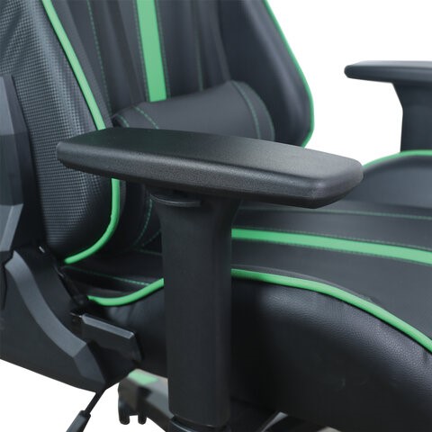 Компьютерное кресло Brabix GT Carbon GM-120 (две подушки, экокожа, черное/зеленое) 531929 в Нижнекамске - изображение 9