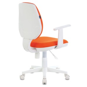Офисное кресло Brabix Fancy MG-201W (с подлокотниками, пластик белый, оранжевое) 532410 в Нижнекамске - предосмотр 2
