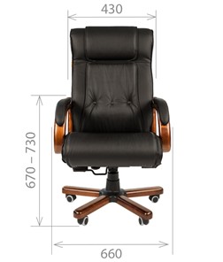 Кресло офисное CHAIRMAN 653 кожа черная в Казани - предосмотр 1