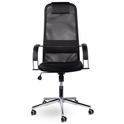 Офисное кресло Brabix Premium Pilot EX-610 CH (хром, ткань-сетка, черное) 532417 в Казани - изображение 2