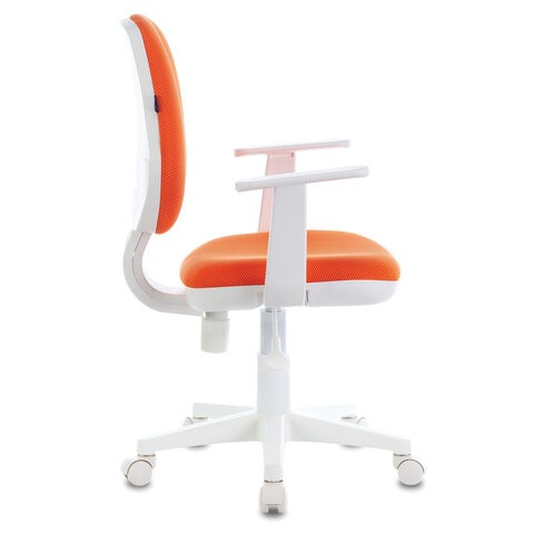 Офисное кресло Brabix Fancy MG-201W (с подлокотниками, пластик белый, оранжевое) 532410 в Нижнекамске - изображение 1