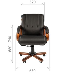 Кресло CHAIRMAN 653M кожа черная в Альметьевске - предосмотр 1