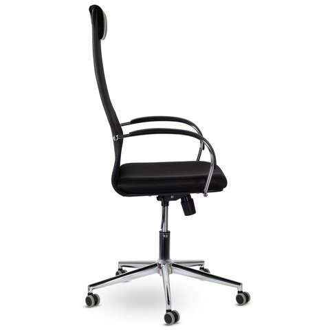 Офисное кресло Brabix Premium Pilot EX-610 CH (хром, ткань-сетка, черное) 532417 в Казани - изображение 1